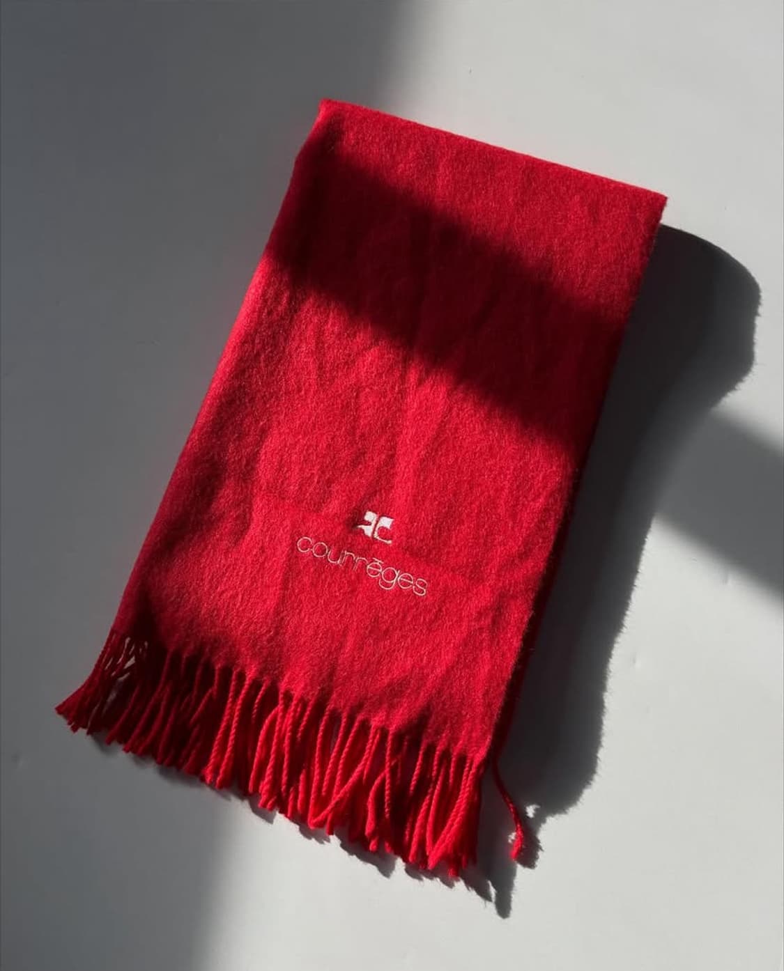 Courreges 꾸레쥬 앙고라혼용 레드컬러 머플러  상품이미지2