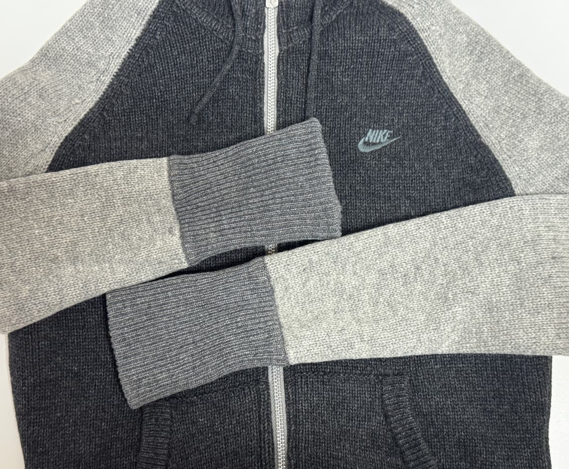 빈티지 재팬 나이키 올드스쿨 니트 후드집업 쿠앤크🩶🍪 상품이미지2