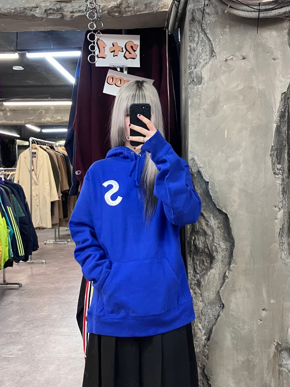 슈프림 후드티 블루 L  #csz3521 상품이미지2