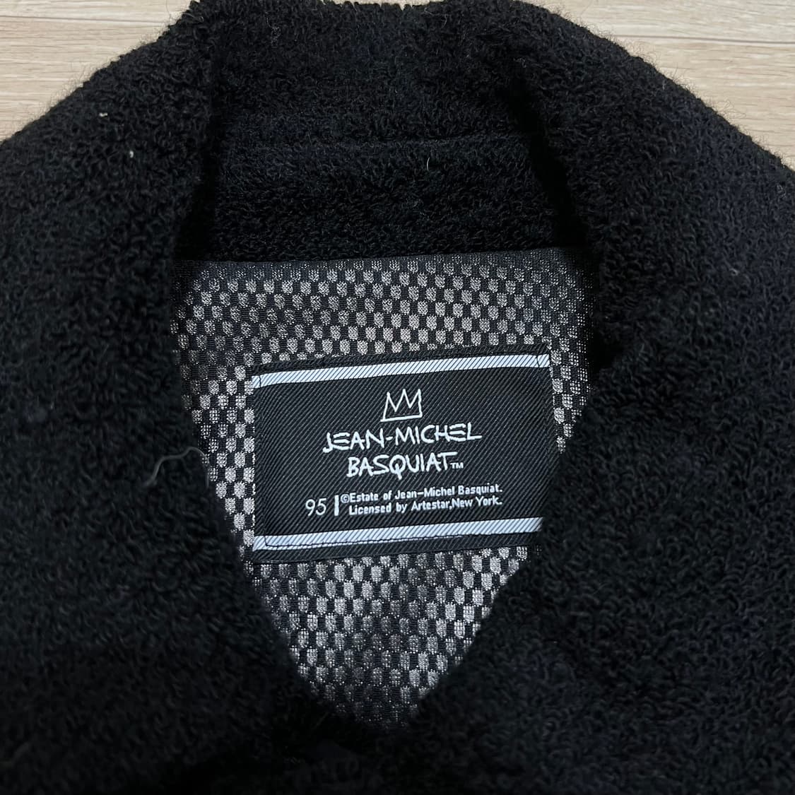 장 미쉘 바스키아 공용 와펜 카라 뽀글이 후리스 자켓 [블랙] M/95 상품이미지4