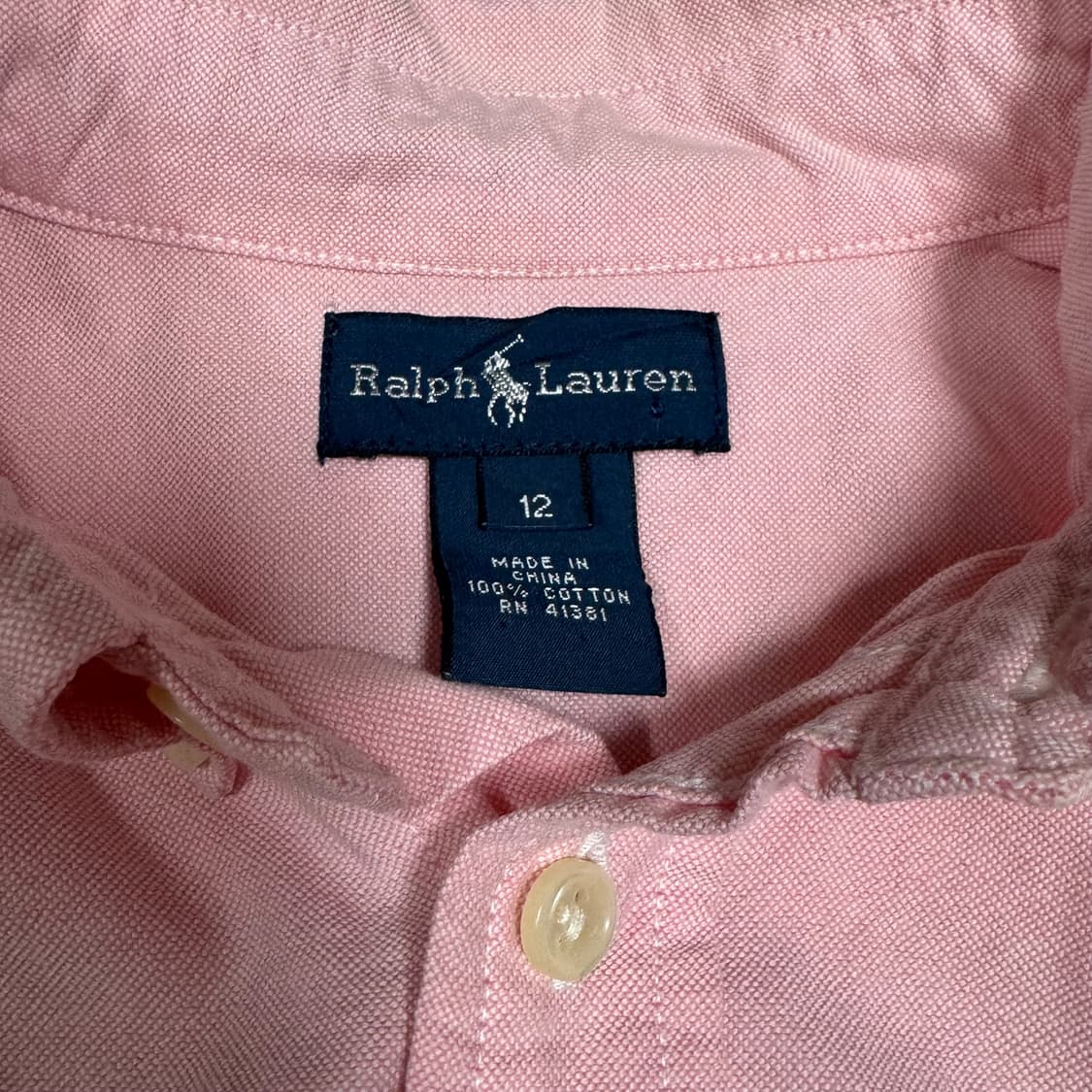  (바배) 폴로 랄프로렌 키즈 핑크 옥스포드 셔츠 상품이미지3