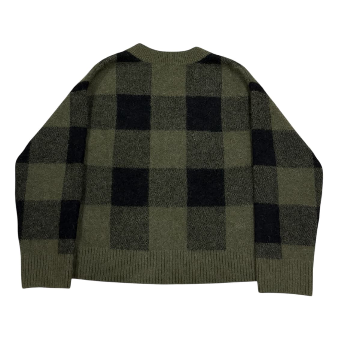 아르켓 알파카 블렌드 브이넥 체크 니트 그린 S 상품이미지2