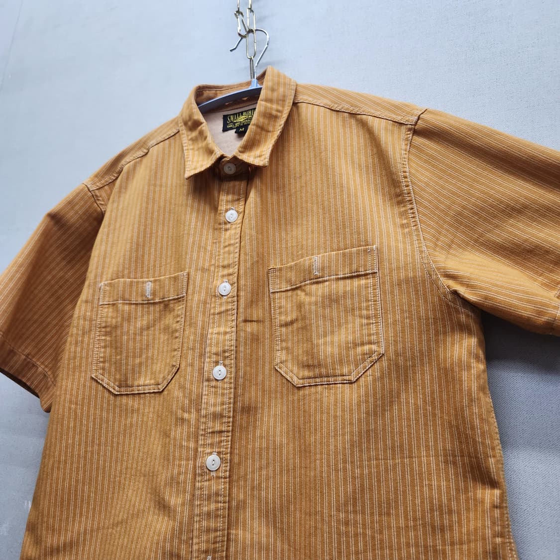 스몰버드 빈티지 스트라이프 워크셔츠 M(M) 남여공용 상품이미지3