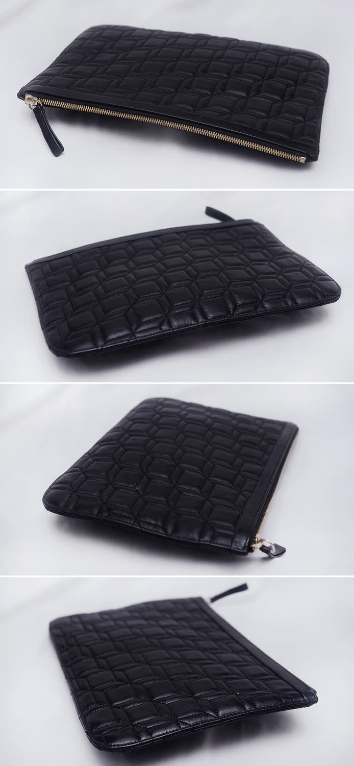 피에르하디 (PIERRE HARDY) 퀼팅 큐브 나파레더 카프스킨 클러치 상품이미지5