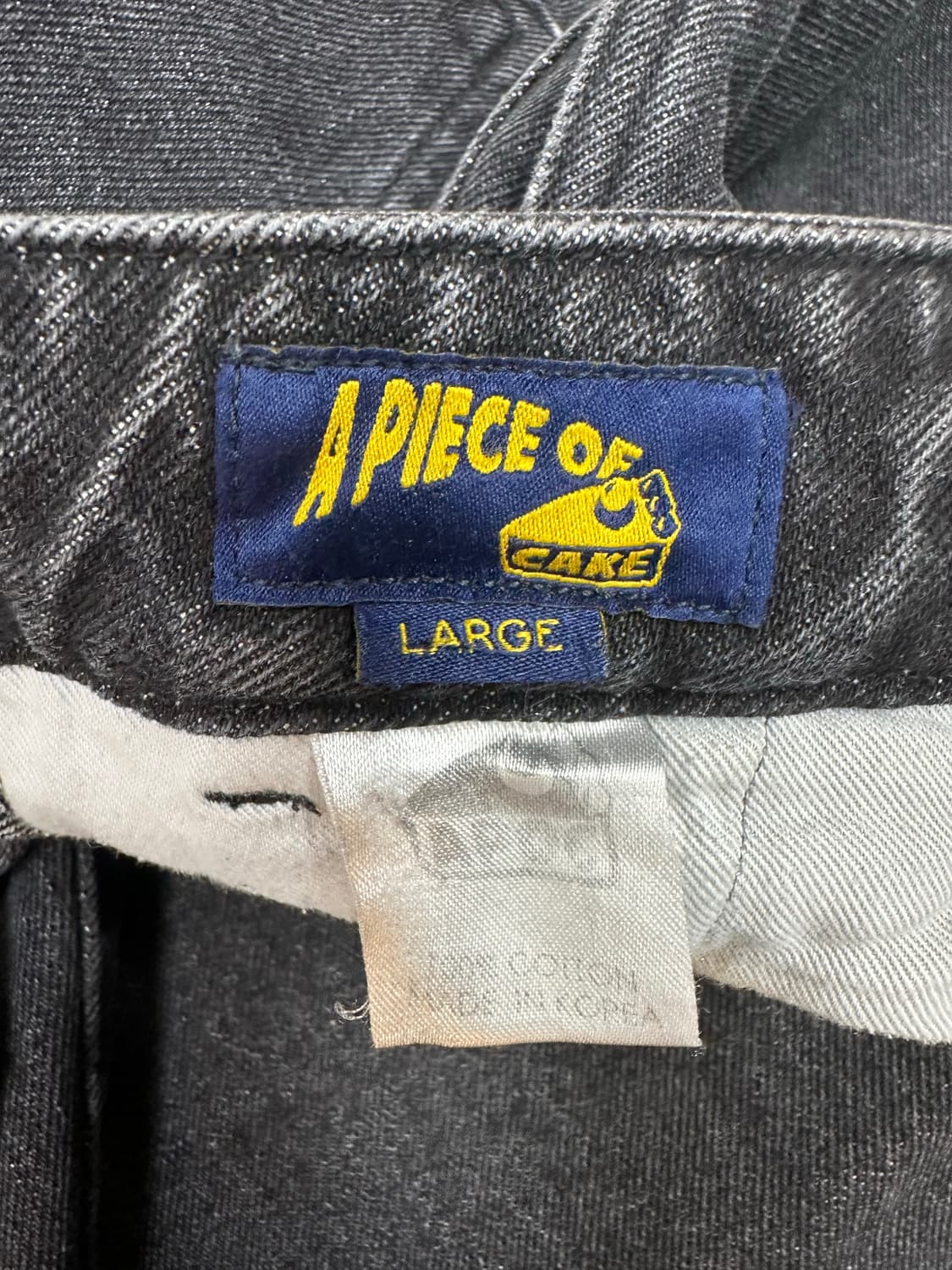 어 피스 오브 케잌 와이드 데님 블랙 L 상품이미지7