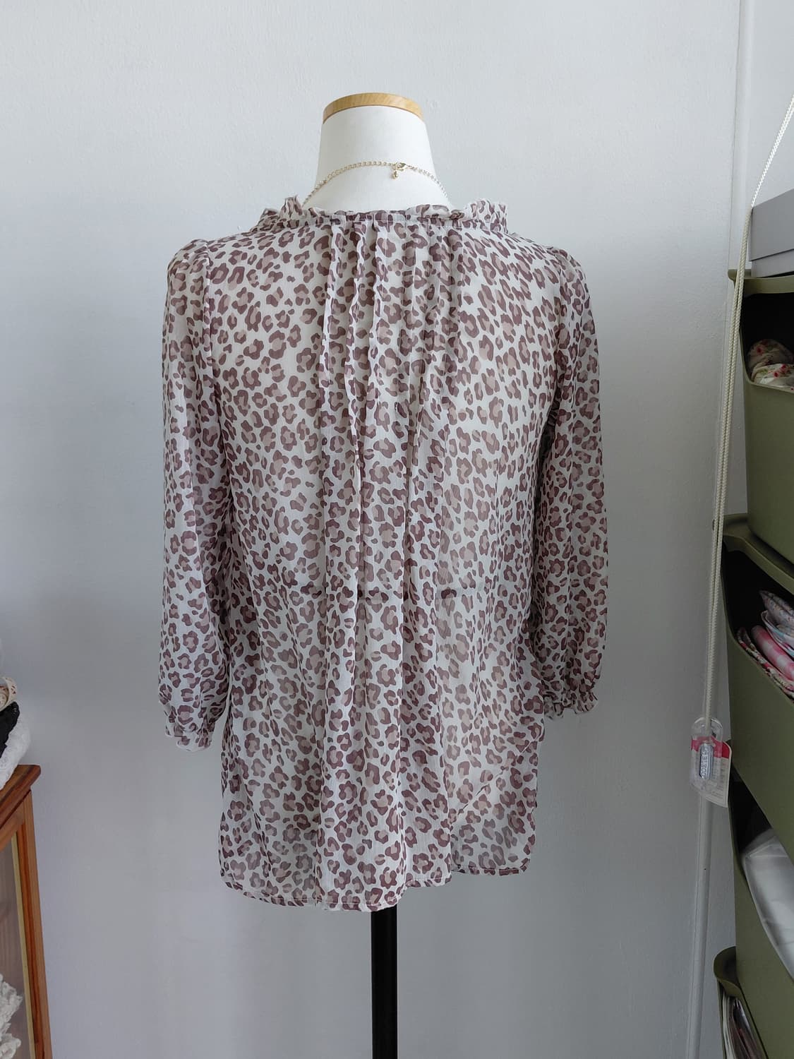 [빈티지] 레오파드 쉬폰 블라우스 7부 상품이미지2