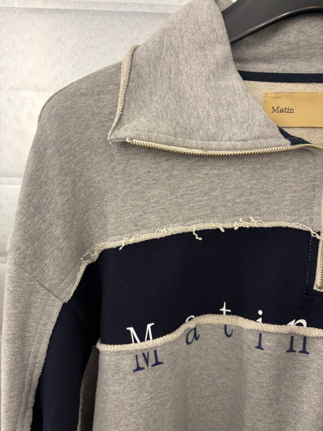 Matin Kim logo half zip sweatshirt S 상품이미지3