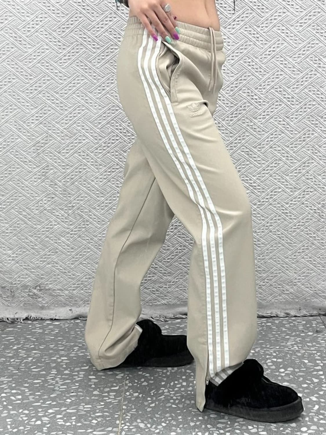 아디다스 레더 가죽 삼선 밴딩 바지 XS C06991 상품이미지1