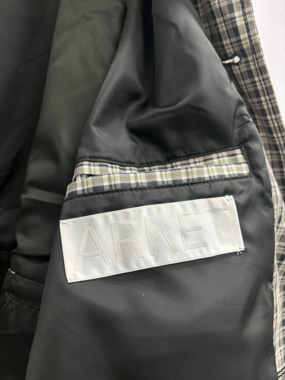 아르켓 ARKET 체크 패턴 오버사이즈 맥코트 상품이미지3