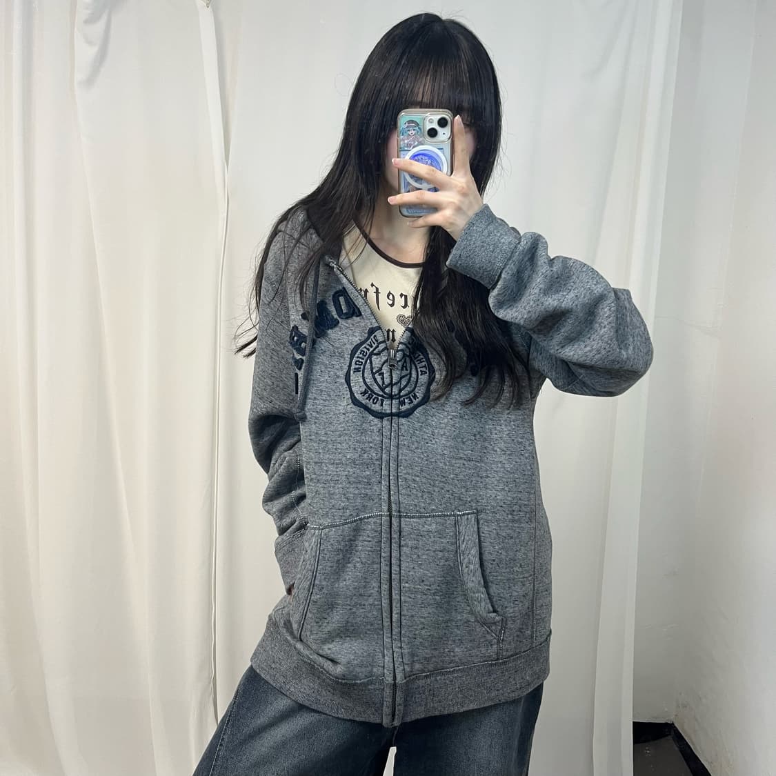 Abercrombie grey zip-up hoodie 상품이미지1