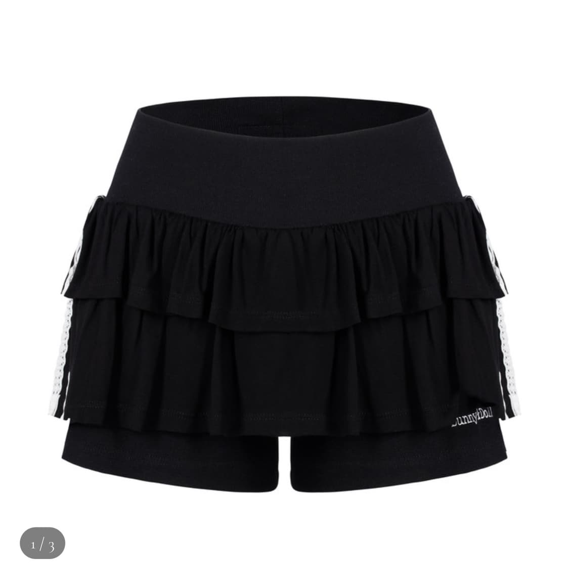 슈 버니앤돌 코튼 프릴 스커트 블랙 상품이미지1