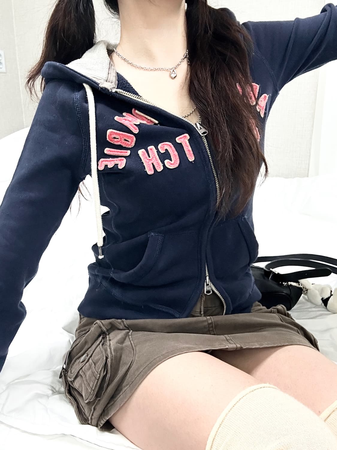 아베크롬비 네이비 투웨이 후드집업 상품이미지2