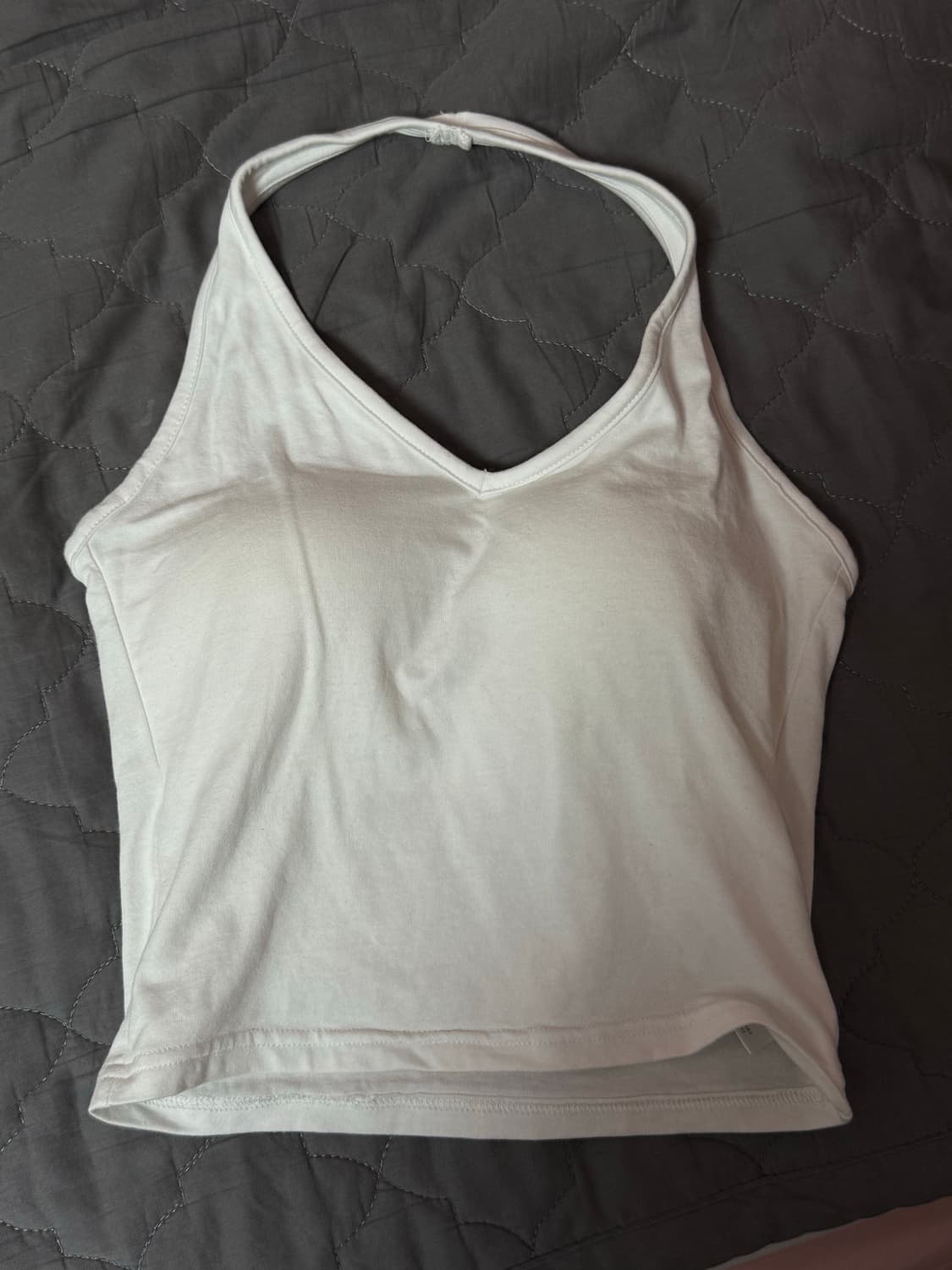 블랙업 베이직 캡내장 홀터넥 나시 화이트 상품이미지5