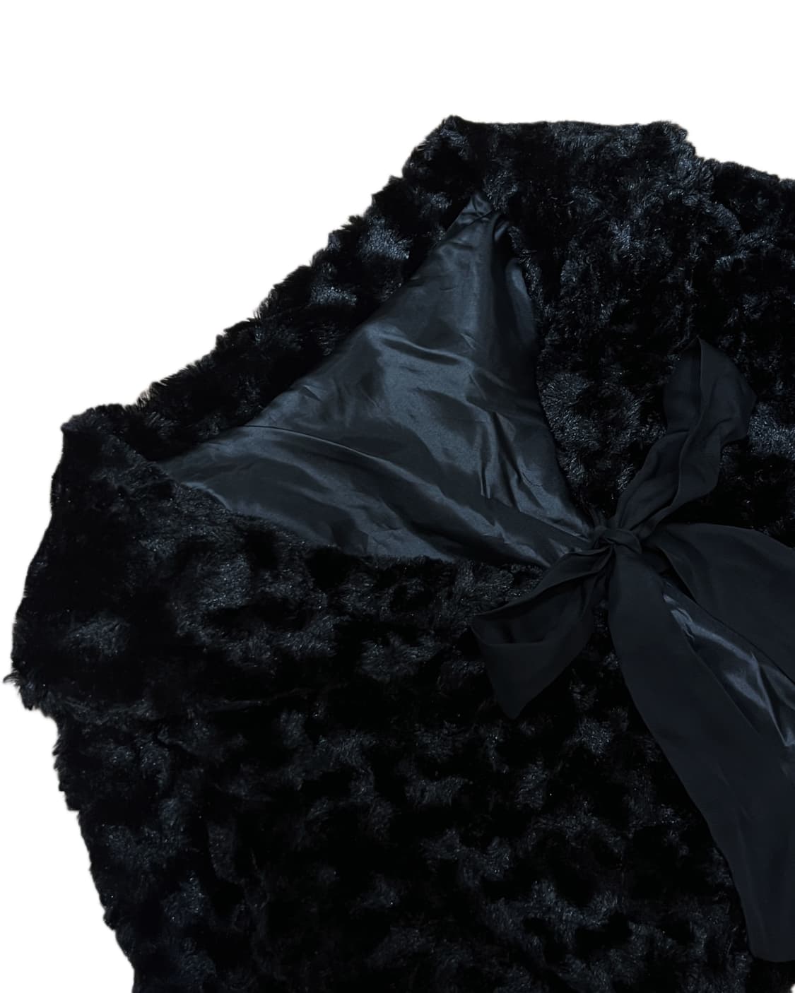 블랙 퍼 리본 가디건 갸루 상품이미지9