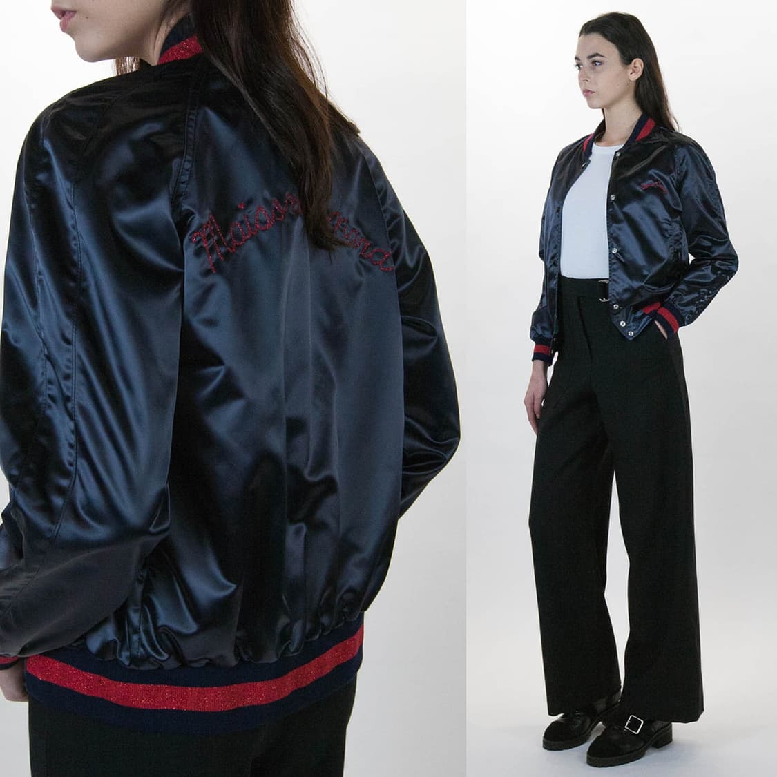 메종키츠네 새틴 테디 블루종 상품이미지1