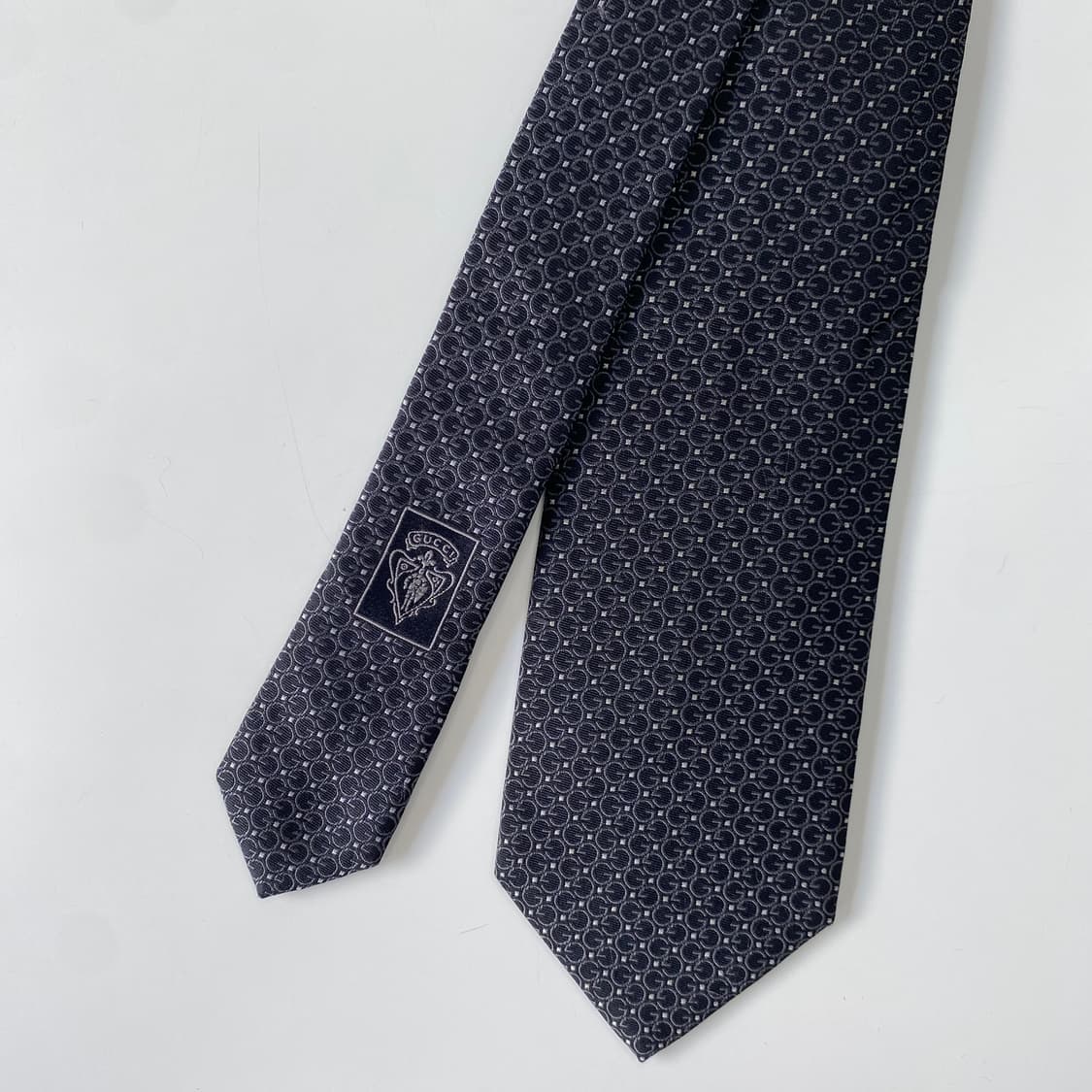 구찌(GUCCI) GG모노그램 명품 정품 블랙넥타이 7.8cm 상품이미지1