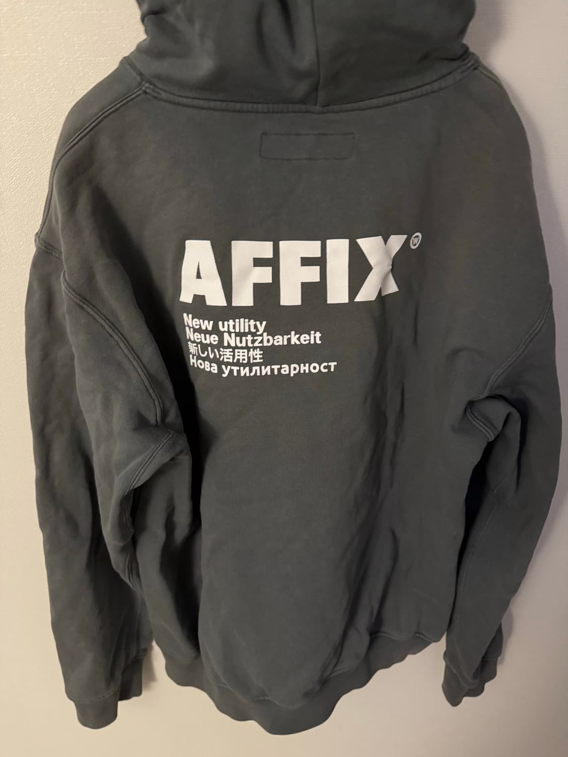 AFFIX Hoodie Utility Grey / White Large 상품이미지3