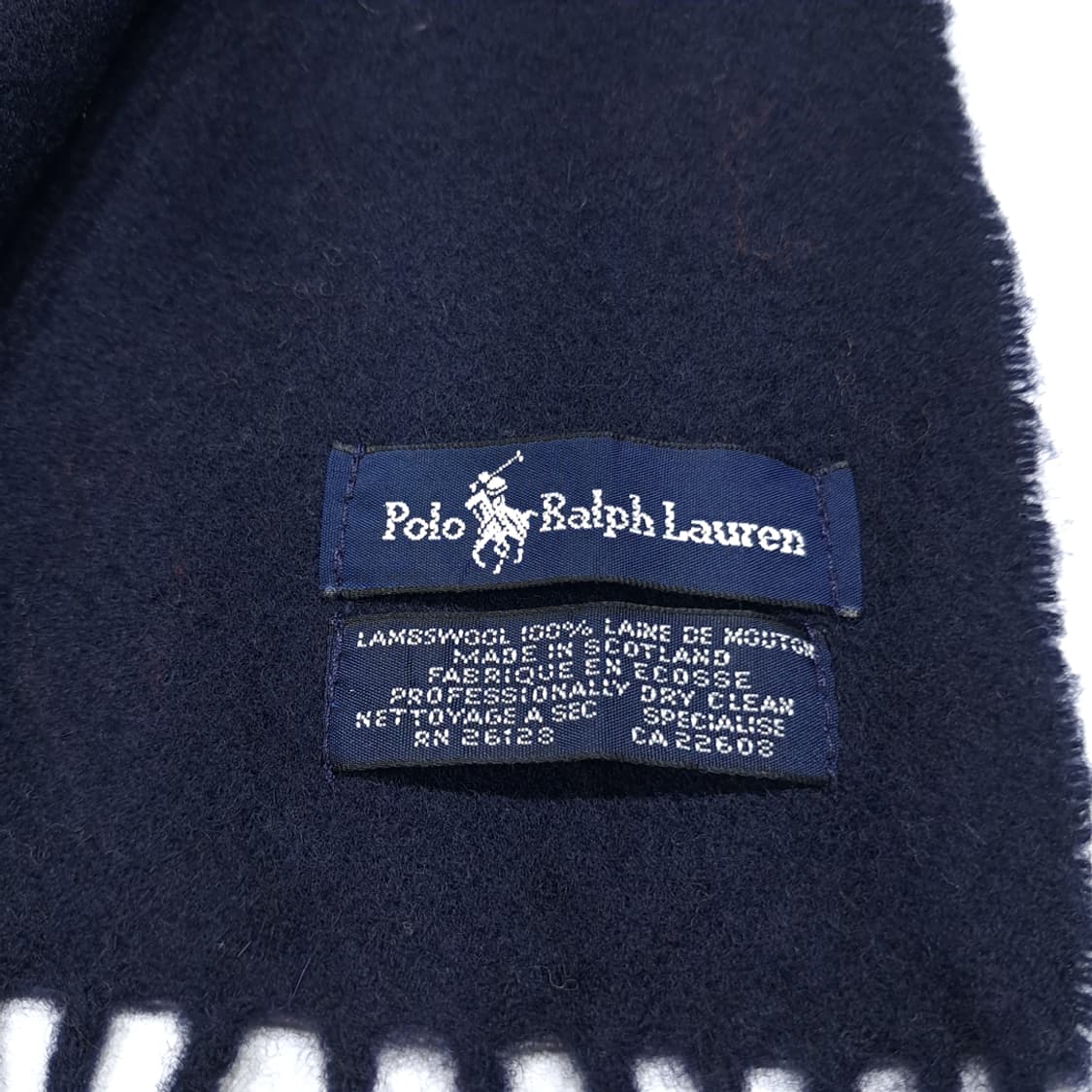 MX549 폴로 90s 스코틀랜드판 램스울 폴로베어 네이비 머플러 목도 상품이미지4