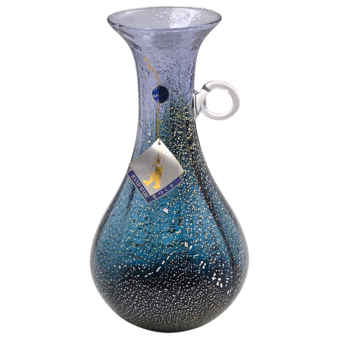 80s 카메이 아트글라스 은박 아쿠아 꽃병 상품이미지1