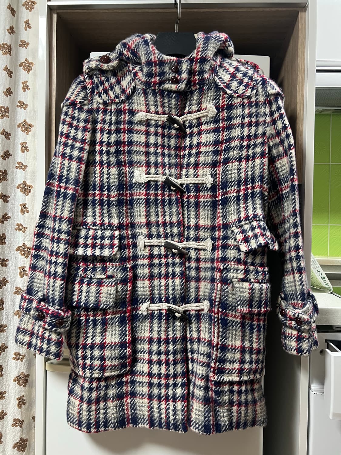 체크 떡볶이 코트 상품이미지1