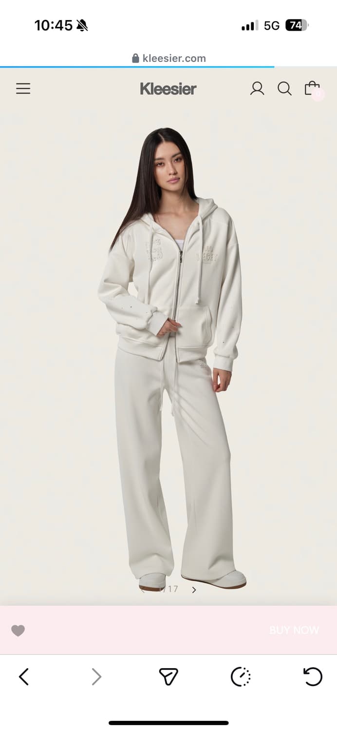 [새제품] 클리시어 06 크리스탈 후드 집업 화이트 상품이미지1