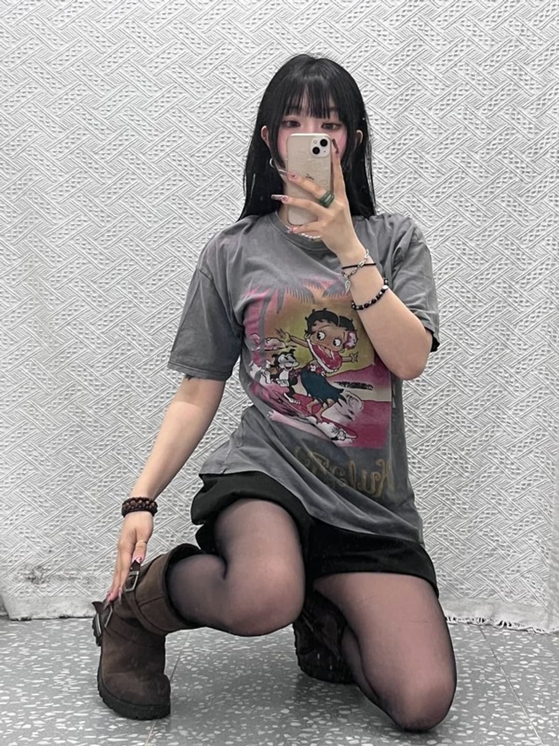 자라 X 베티붑 빈티지 스트릿 키치 프린팅 반팔티 M C11810 상품이미지1