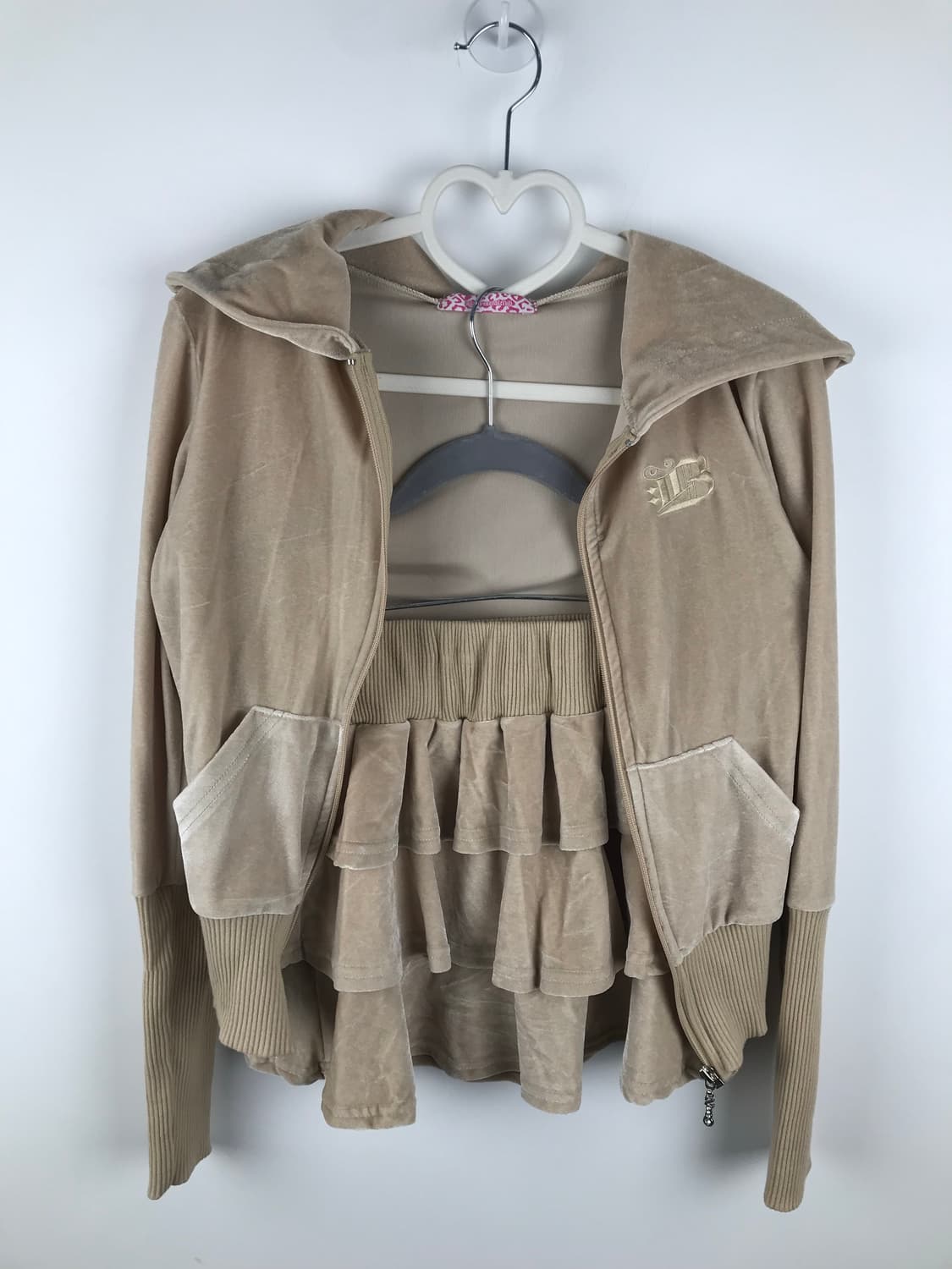 베이비메탈클럽 캔디코튼 벨벳 벨루어 y2k 베메클 트레이닝 세트 셋업 상품이미지3