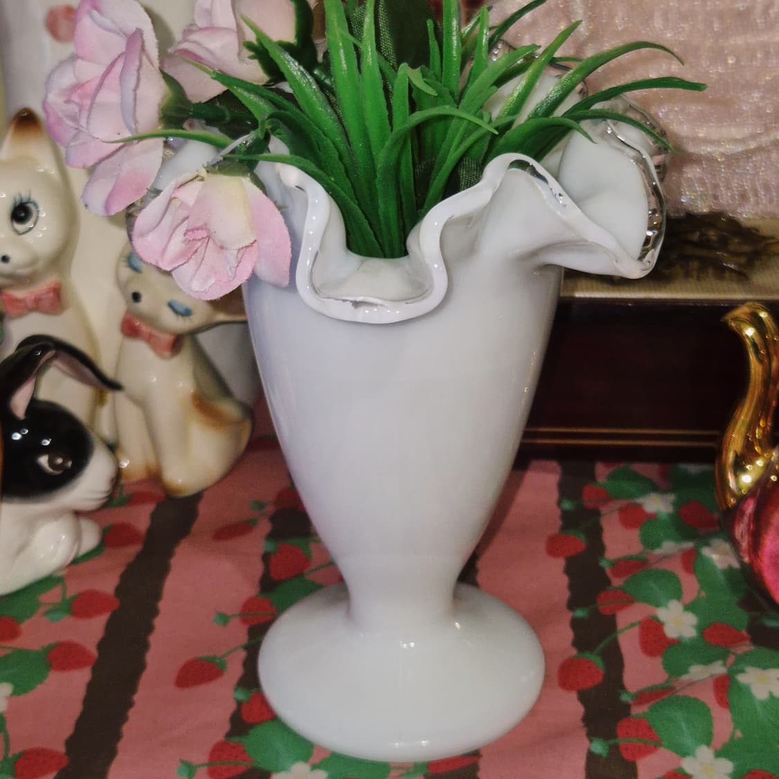 70s 밀크 오팔린 프릴 글라스 홀더 상품이미지6