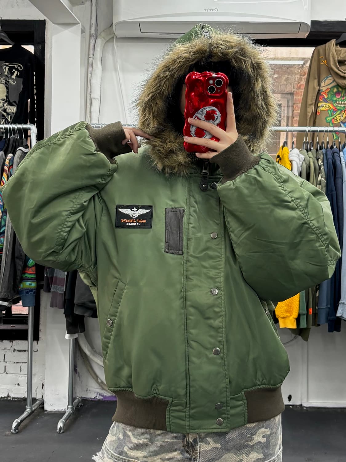 Up-Grade 퍼 후드 봄버 자켓 상품이미지4