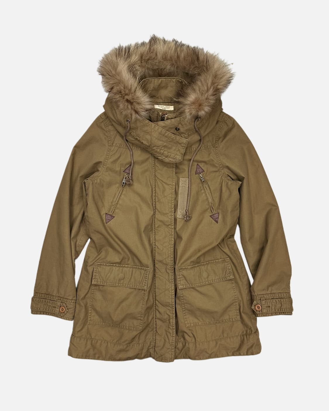 dark beige fur hood parka 상품이미지1