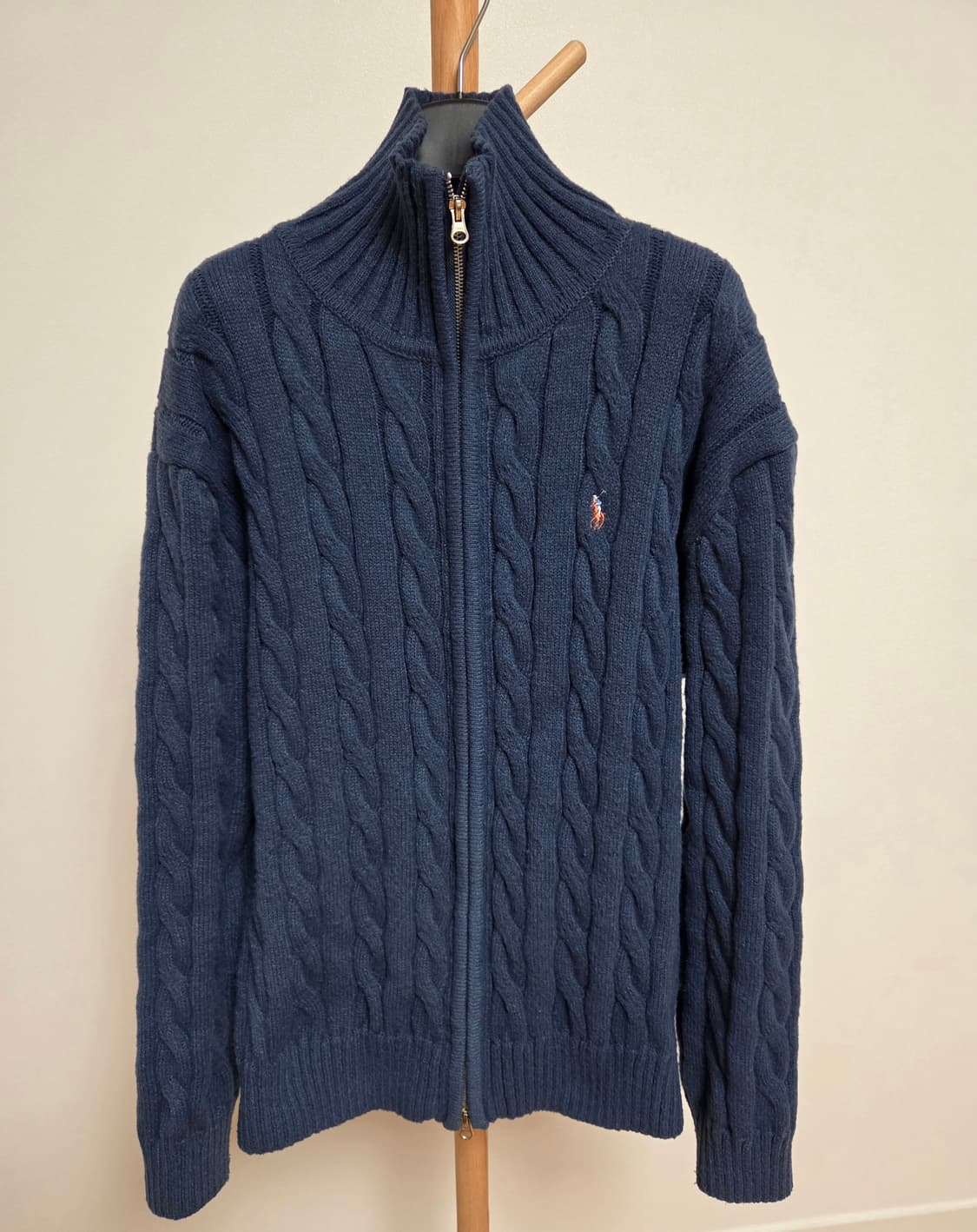 폴로 랄프로렌 케이블 니트 풀집업 가디건 네이비 L 상품이미지1