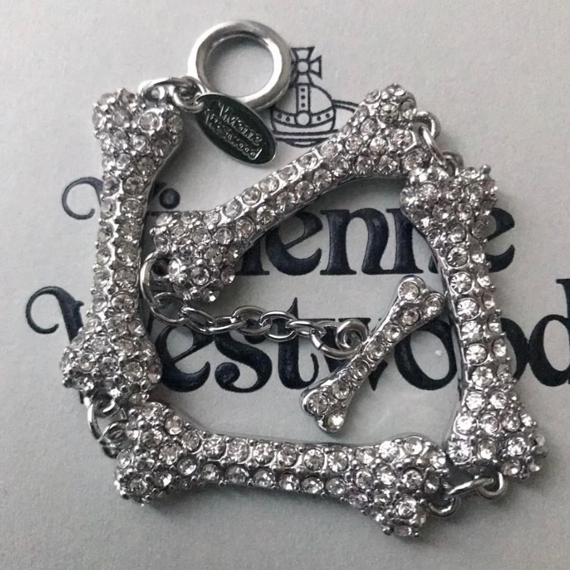 비비안웨스트우드 아카이브 크리스탈 큐빅 본쉐입 팔찌(새상품) 상품이미지4