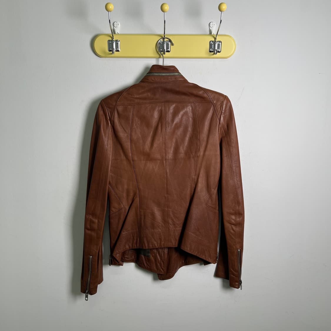 SYSTEM 브라운 양가죽 라이더 자켓  상품이미지2