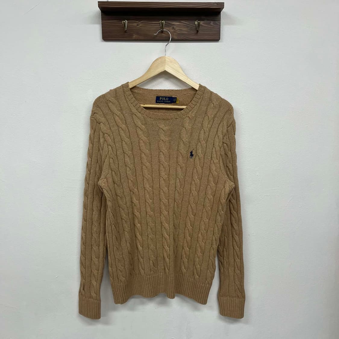 폴로 랄프로렌 신형 큐알택 베이지 케이블 니트 스웨터(S) 상품이미지5