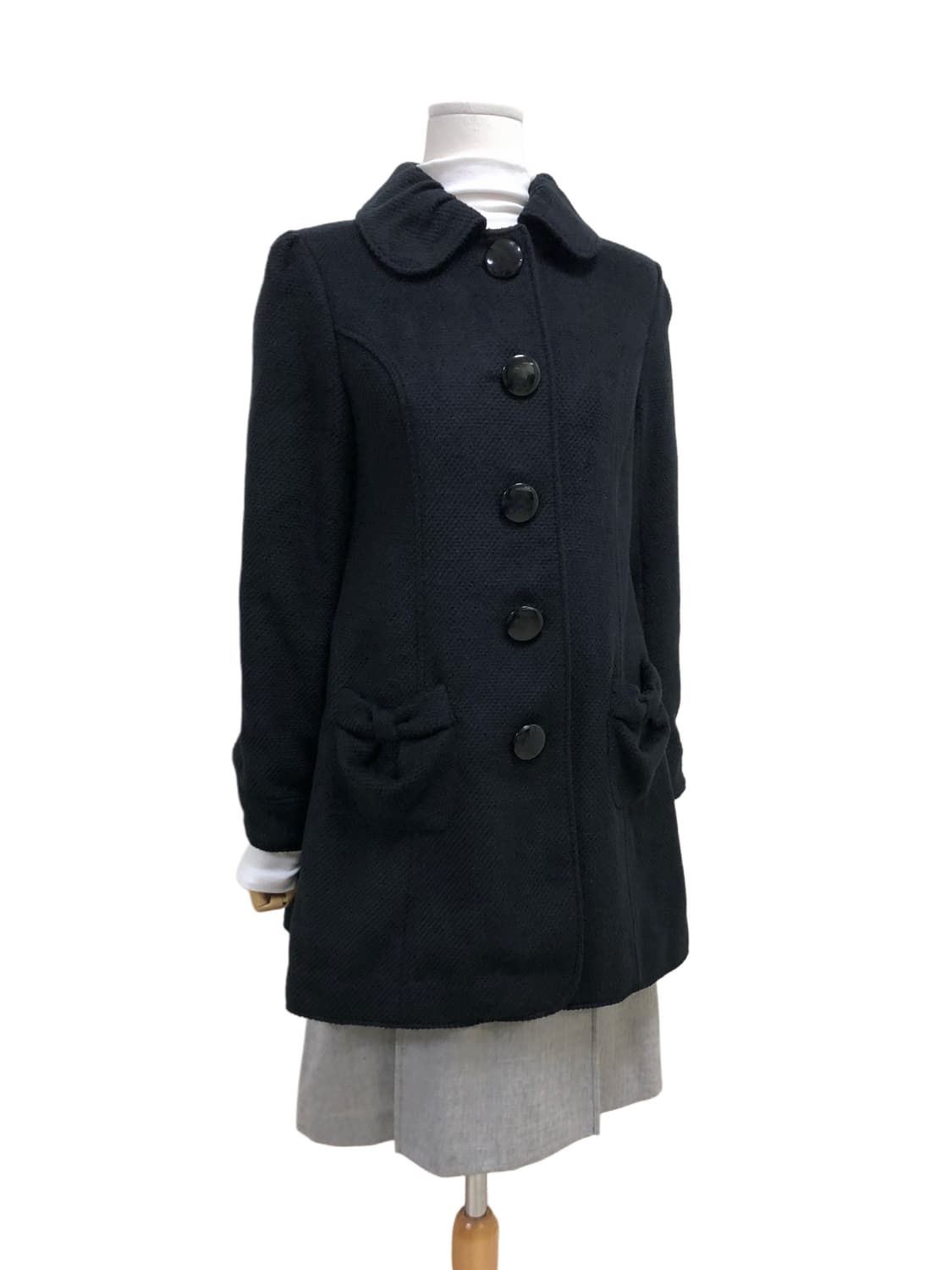 Lodispotto 블랙 미디 코트 상품이미지3