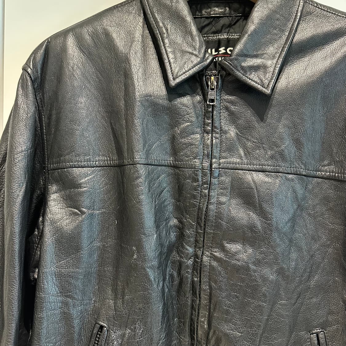 윌슨즈레더 레더 싱글카라 드리즐러 자켓 상품이미지2