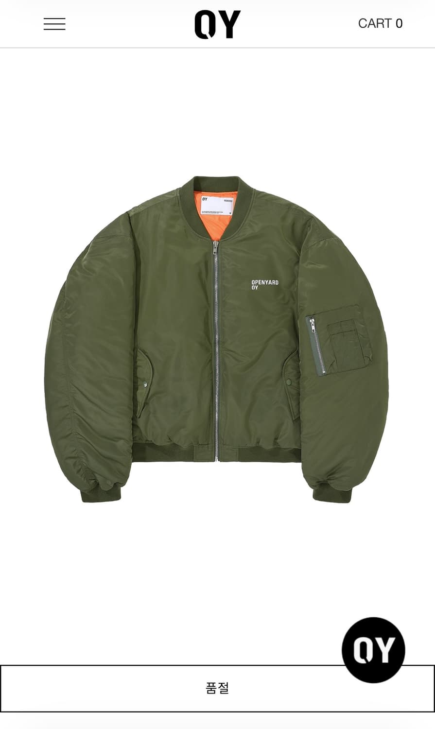 (OS) OY 오와이 셔링 봄버 MA-1 상품이미지1