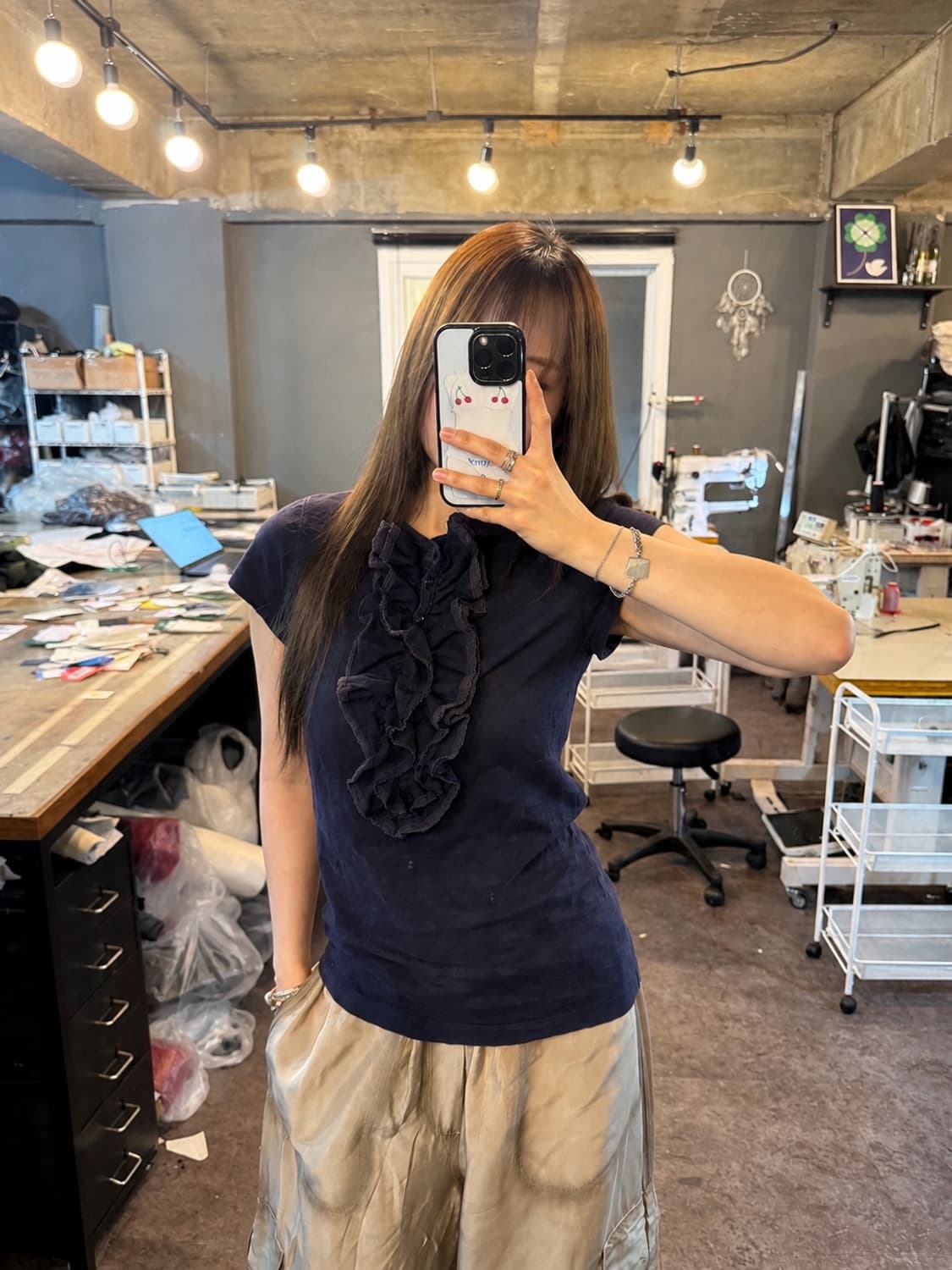 Ralph Lauren Ruffle Henley Tee 상품이미지1