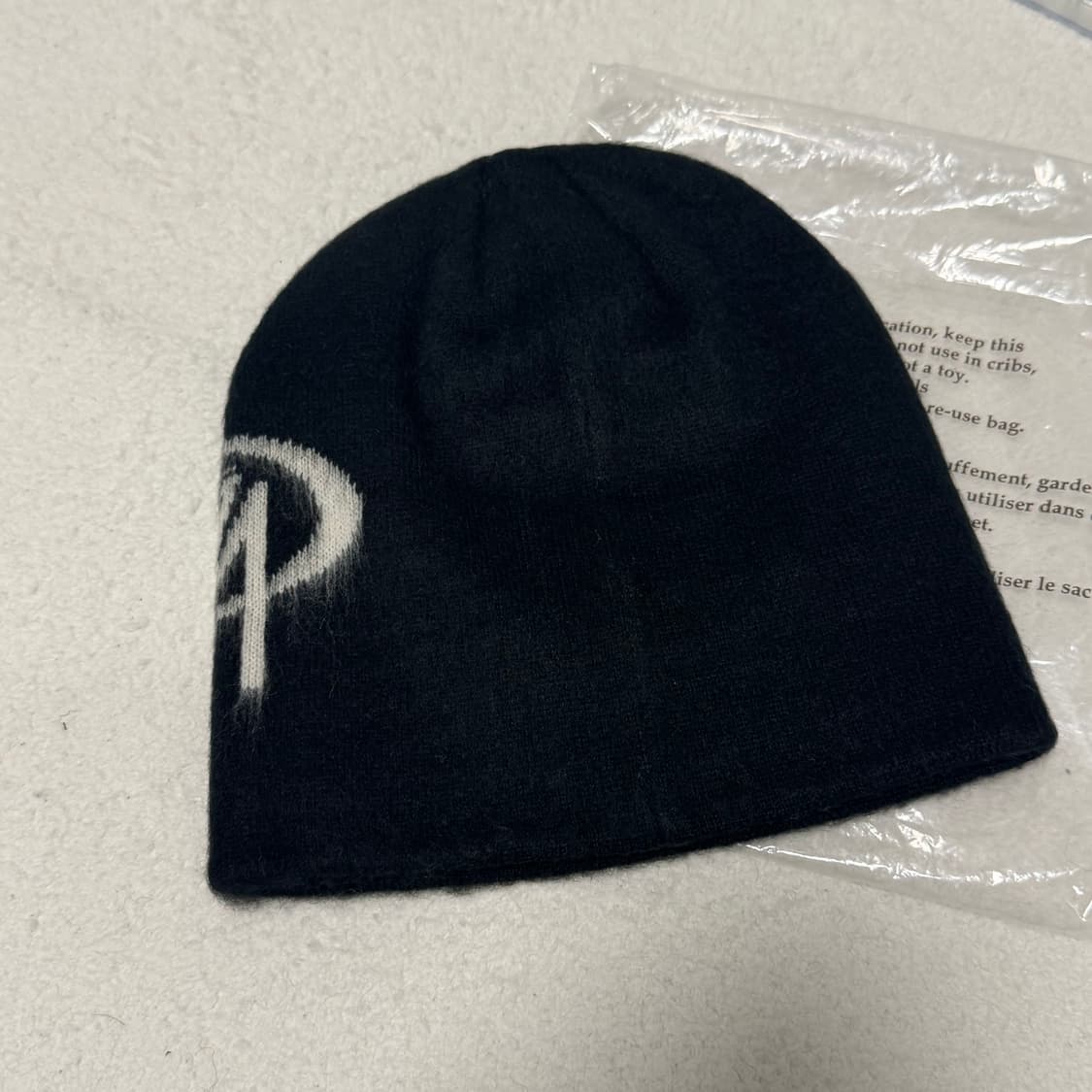 스투시 스컬캡 브러쉬드 오발 스탁 비니 블랙 상품이미지2