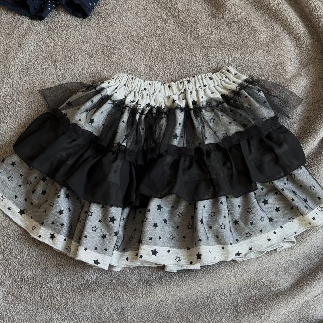 빈티지 별 레이어드 블랙 캉캉 스커트 상품이미지1