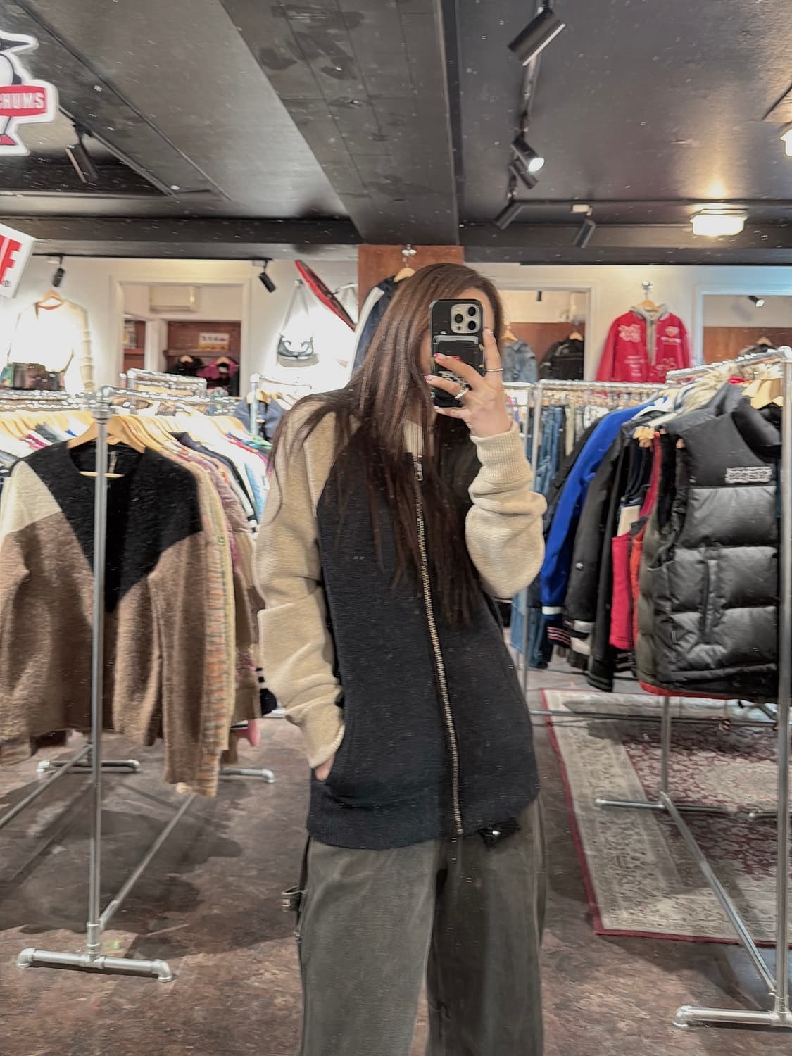 J. CREW 제이크루 배색 울 집업 빈티지 니트 상품이미지8