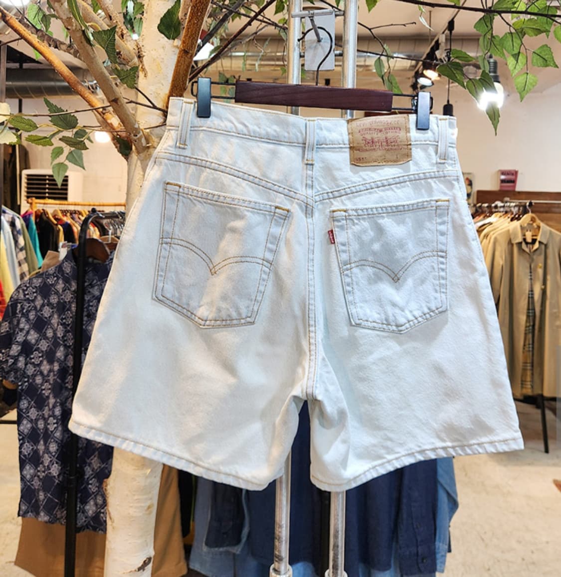 90s LEVIS 리바이스 미국산 551 연청 빈티지 데님 반바지 상품이미지1