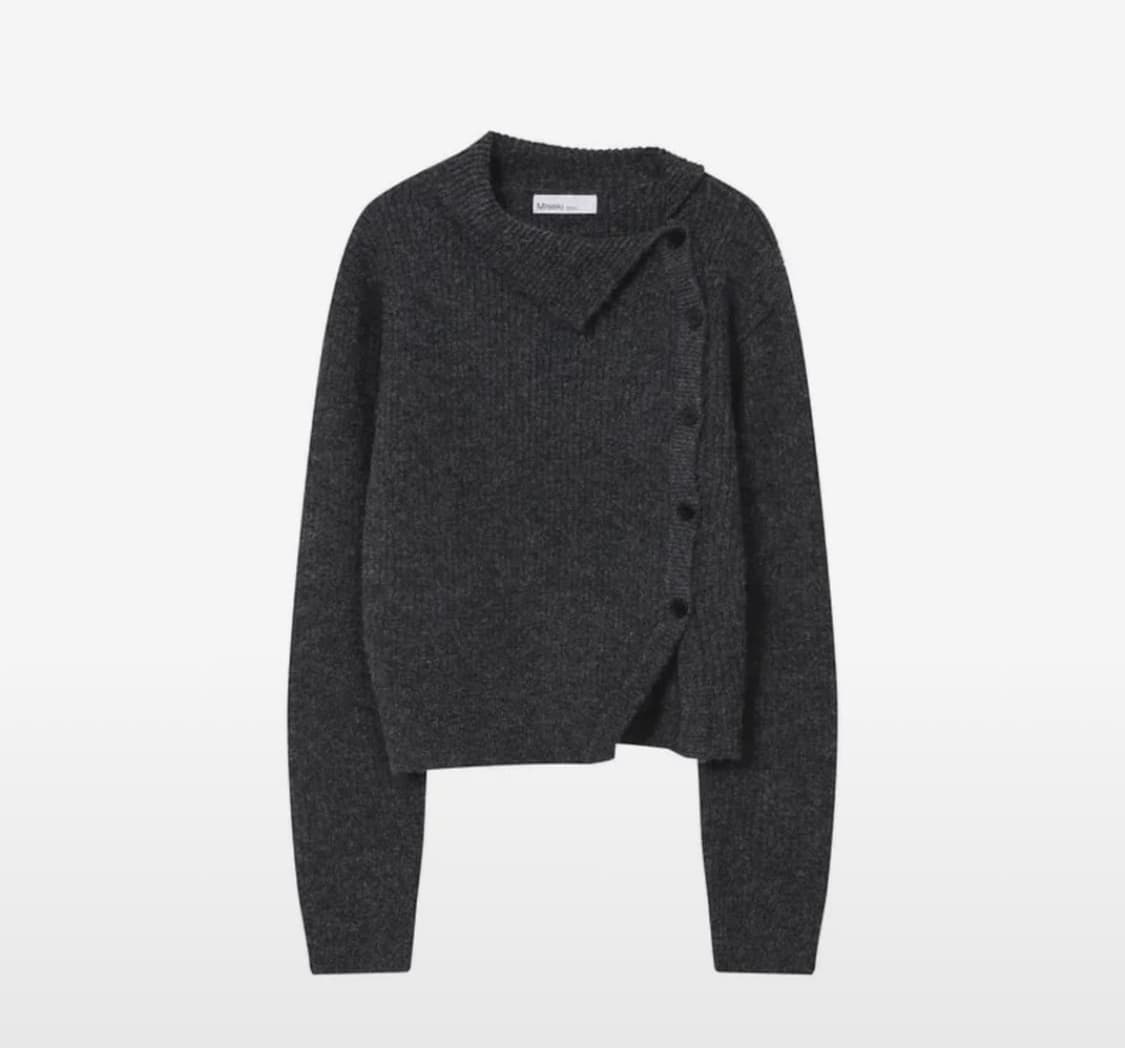 미세키서울 Side button knit CHARCOAL 상품이미지1