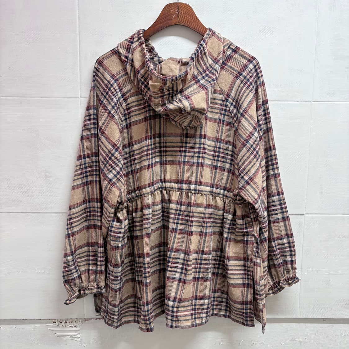 체크 후드 모리걸 블라우스 (새상품) 상품이미지5