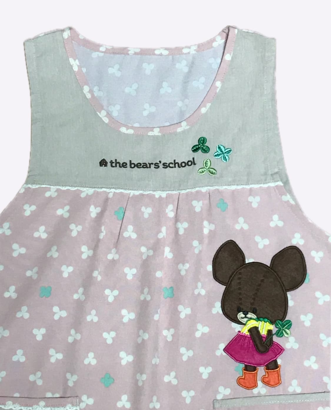 일본빈티지 행운 클로버 베어 앞치마 상품이미지2