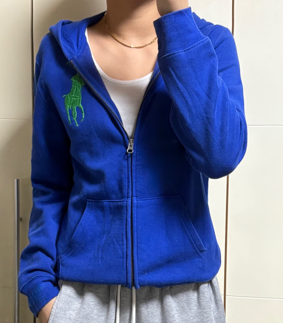 폴로 랄프로렌 빅포니 블루 후드집업  상품이미지1