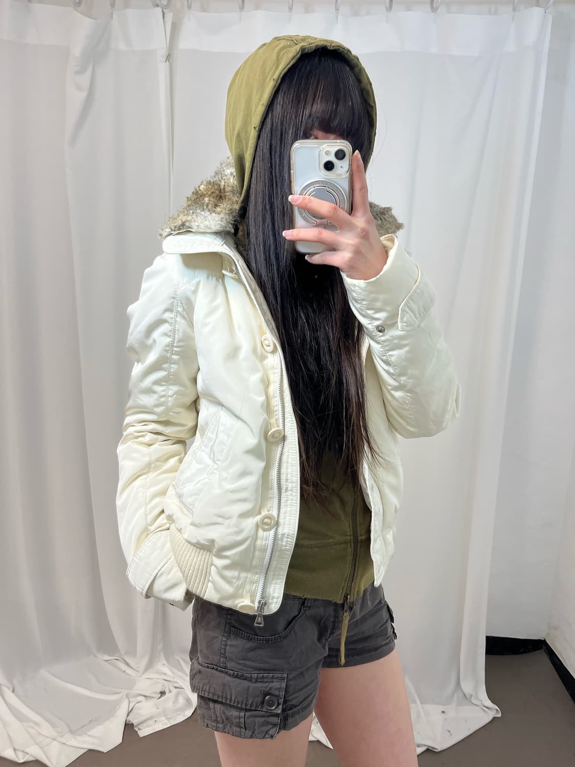 Tommyhilfiger 아이보리 재패니즈걸st 패딩 상품이미지6