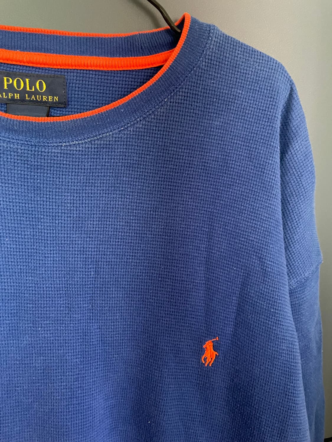 폴로 오렌지 포니 와플 블루 롱슬리브 상품이미지1