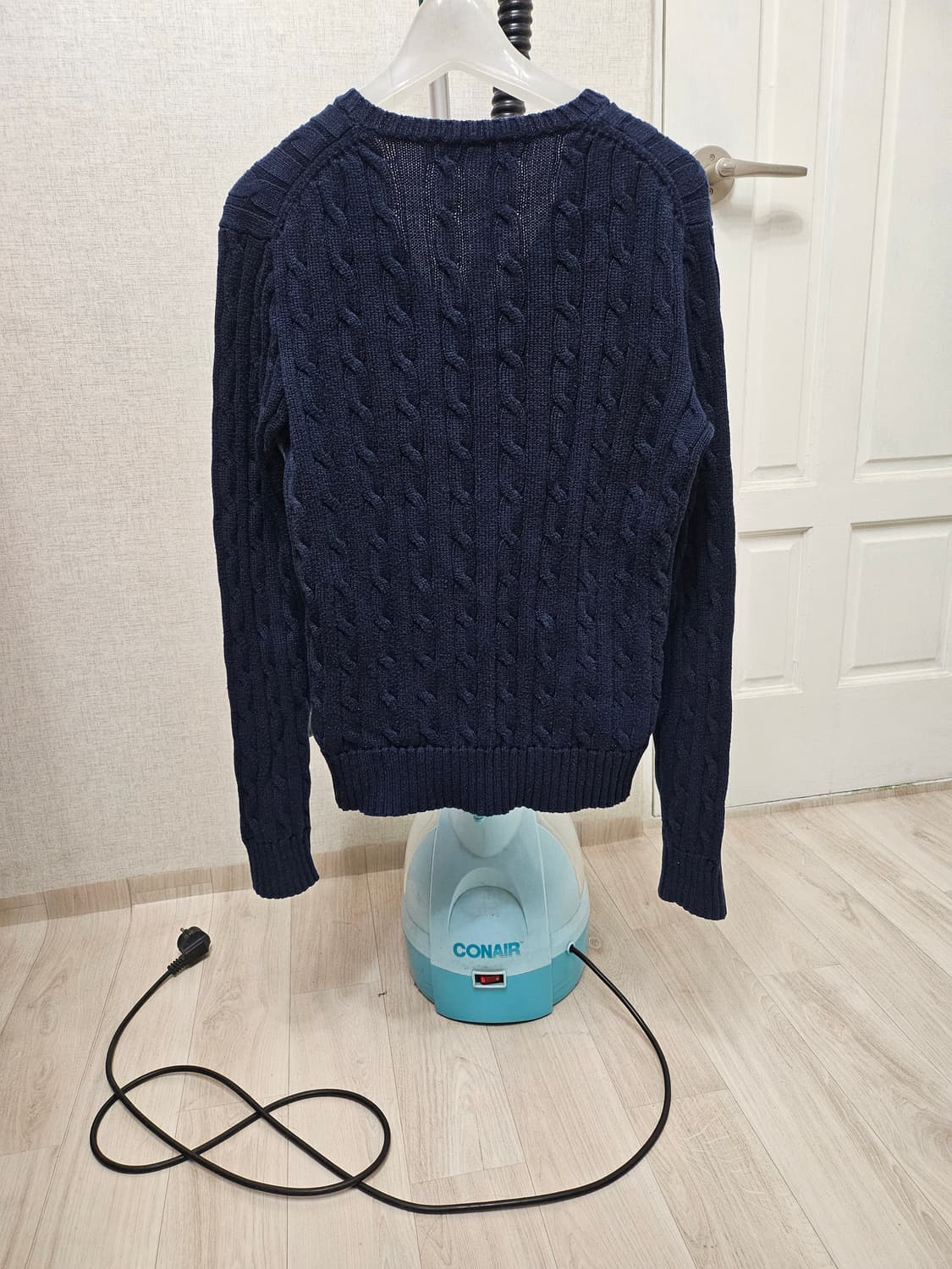 (90~95)M☆초대장급☆랄프로렌폴로 케이블꽈베기 [네이비] 브이넥니트 상품이미지7