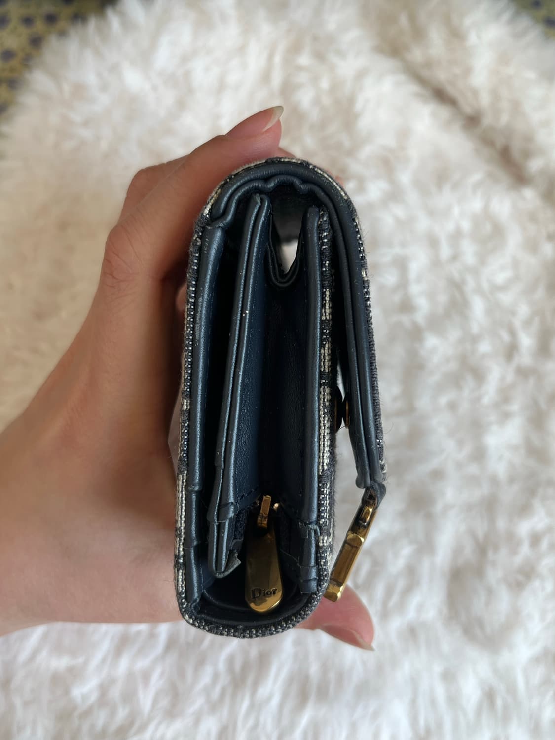 디올 새들 로터스 오블리크 자카드 반지갑 상품이미지7